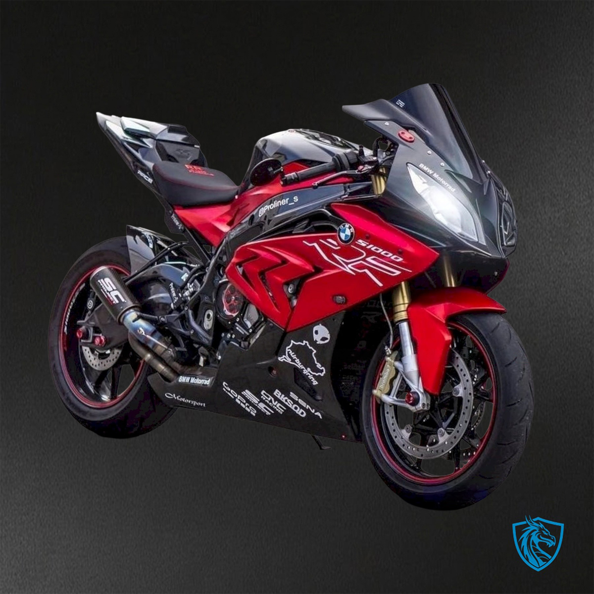 BMW S1000RR (2015-2018) Black & Red Fairings Kit - Aftermarket ABS Bodywork