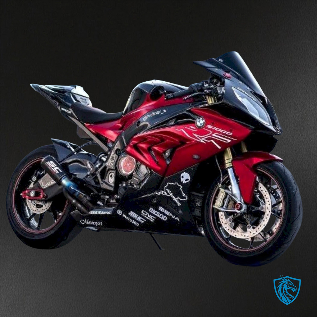 BMW S1000RR (2015-2018) Black & Red Fairings Kit - Aftermarket ABS Bodywork