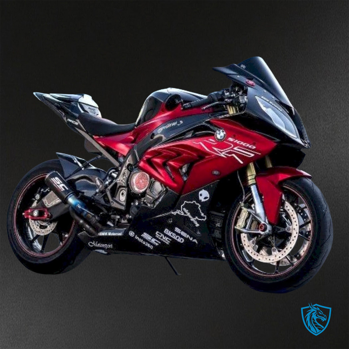 BMW S1000RR (2015-2018) Black & Red Fairings Kit - Aftermarket ABS Bodywork