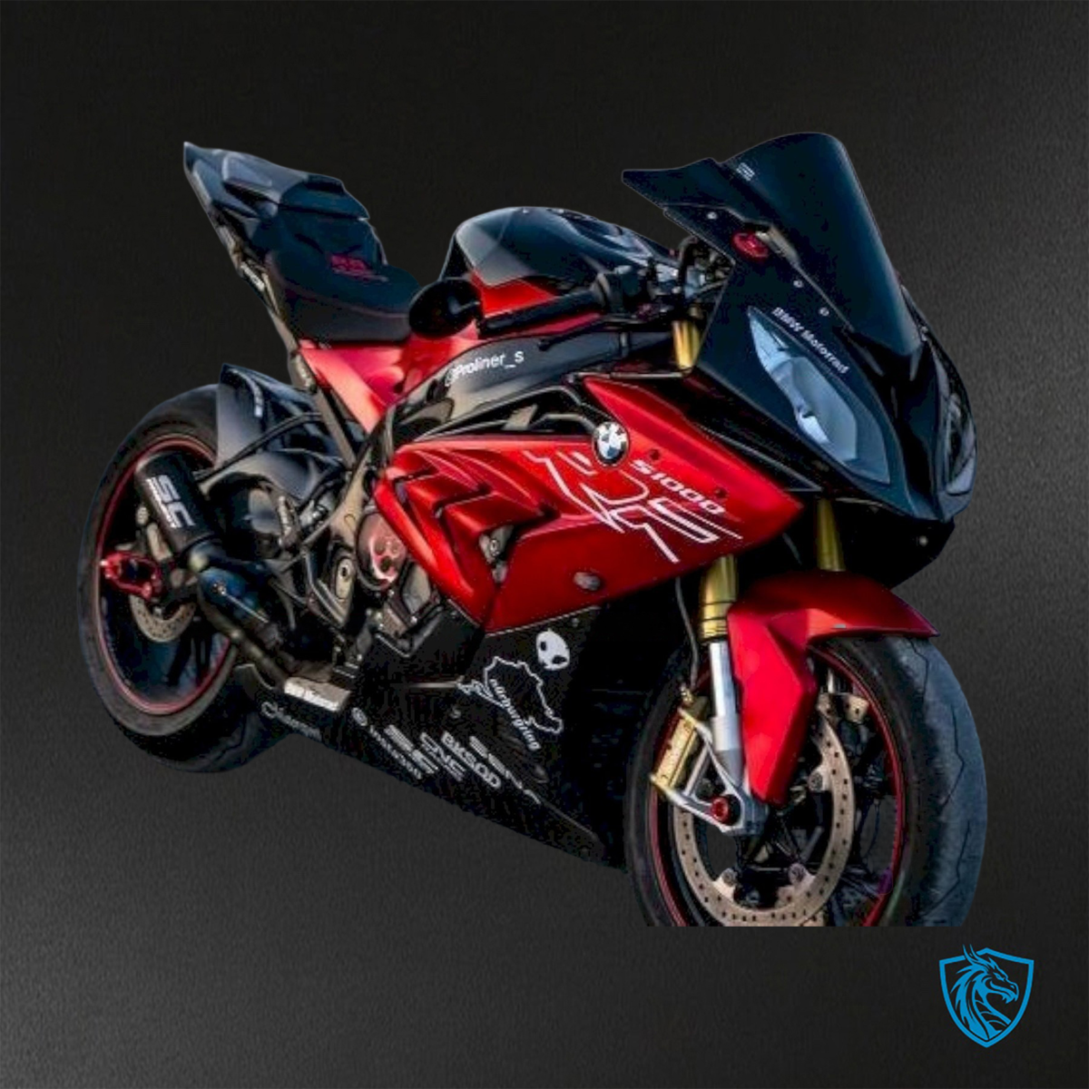 BMW S1000RR (2015-2018) Black & Red Fairings Kit - Aftermarket ABS Bodywork