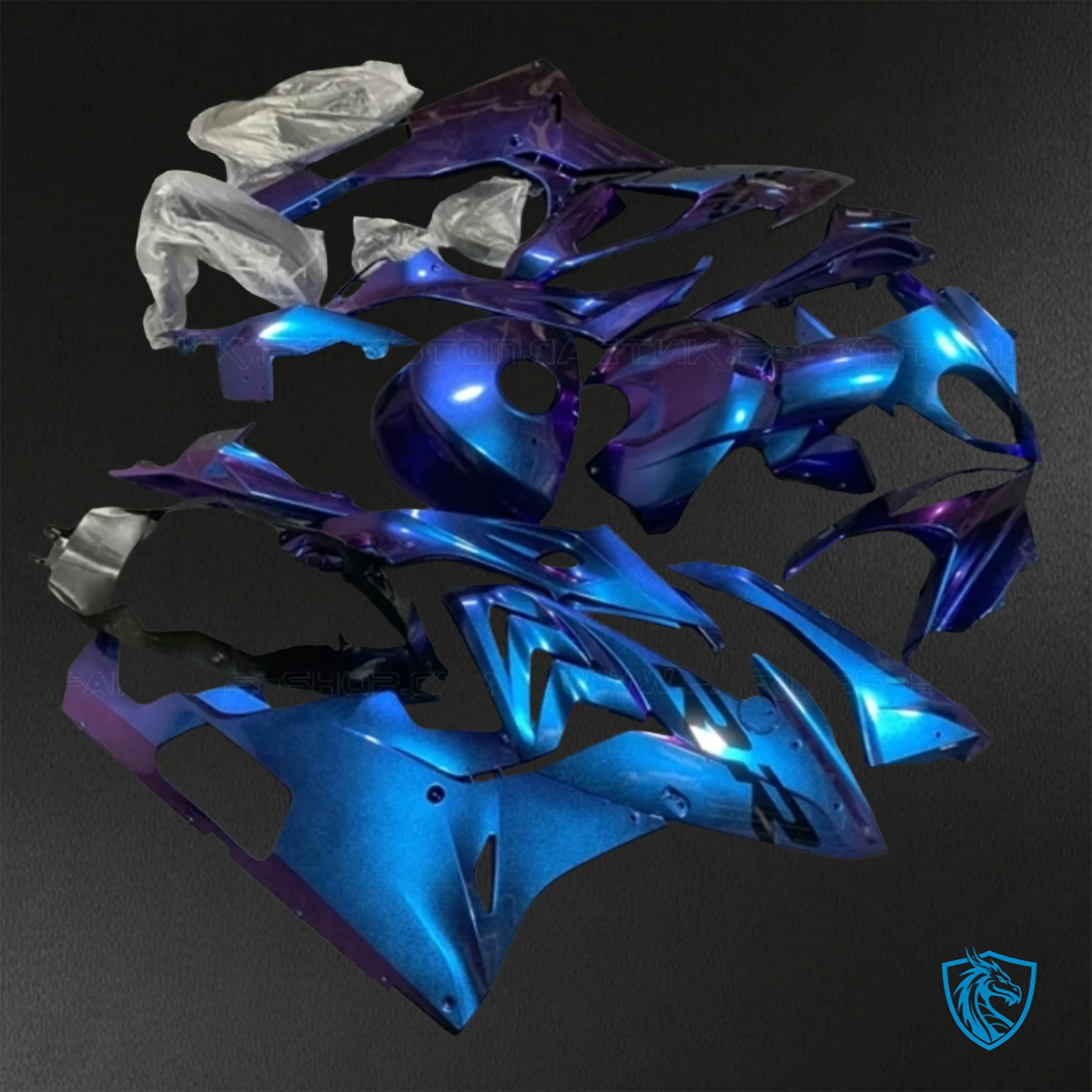 BMW S1000RR (2015-2018) HP4 (2017-2018) Chameleon Glossy Blue - Custom ABS Fairing Kit