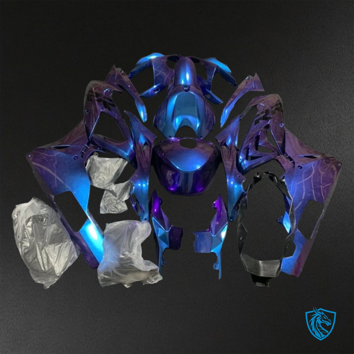 BMW S1000RR (2015-2018) HP4 (2017-2018) Chameleon Glossy Blue - Custom ABS Fairing Kit