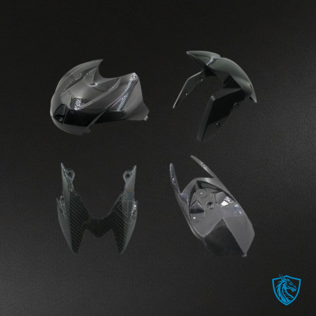 BMW S1000RR (2017-2018) Black Aquaprint Carbon Fairing Kit | ABS Bodywork
