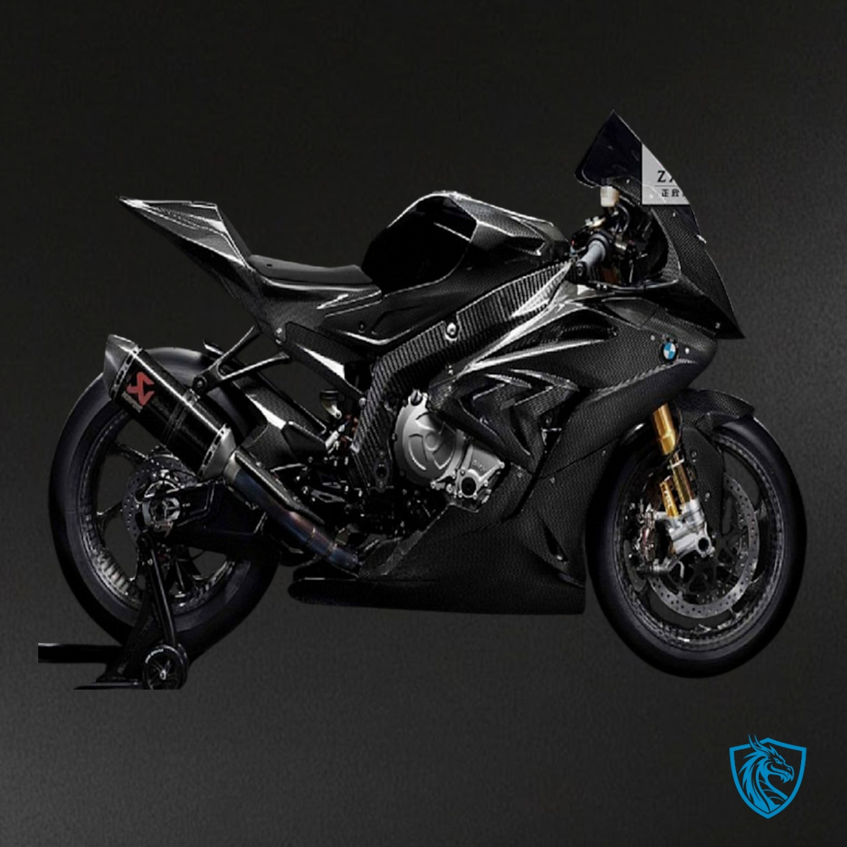 BMW S1000RR (2017-2018) Black Aquaprint Carbon Fairing Kit | ABS Bodywork