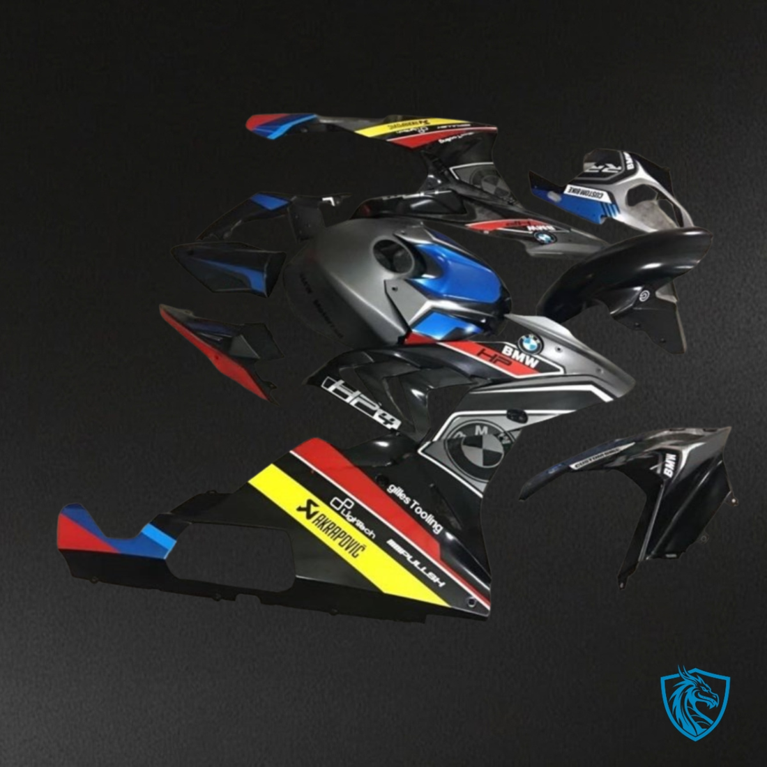 BMW S1000RR (2017-2018) Black, Blue, Yellow & Red Fairing Kit - Aftermarket ABS Bodywork