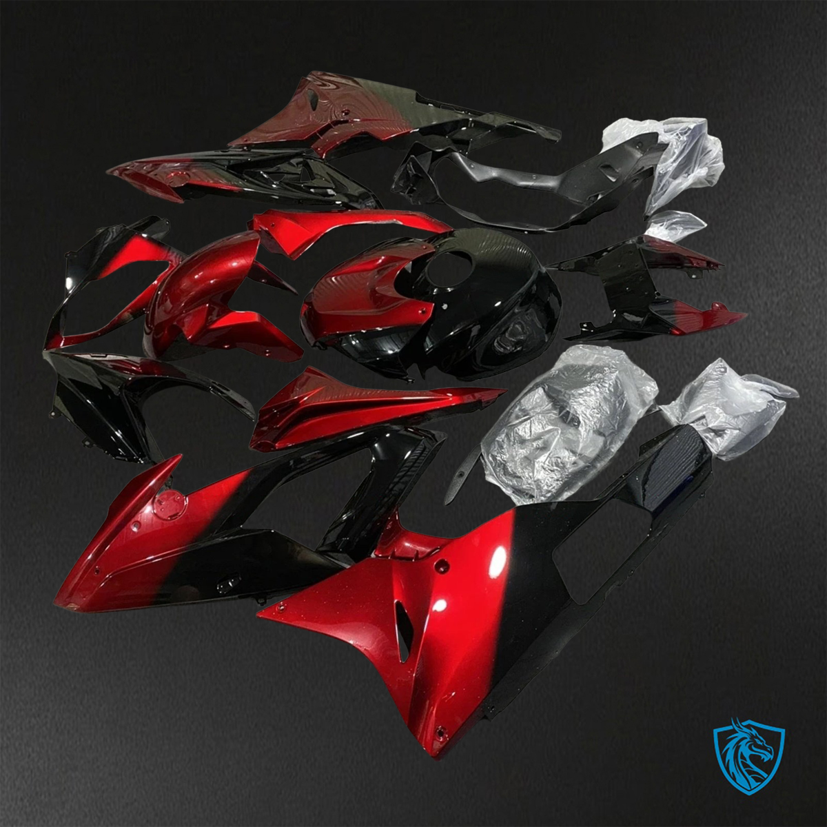 BMW S1000RR (2015-2018) HP4 (2017-2018) Glossy Red & Black ABS Bodywork - Fairings Kit
