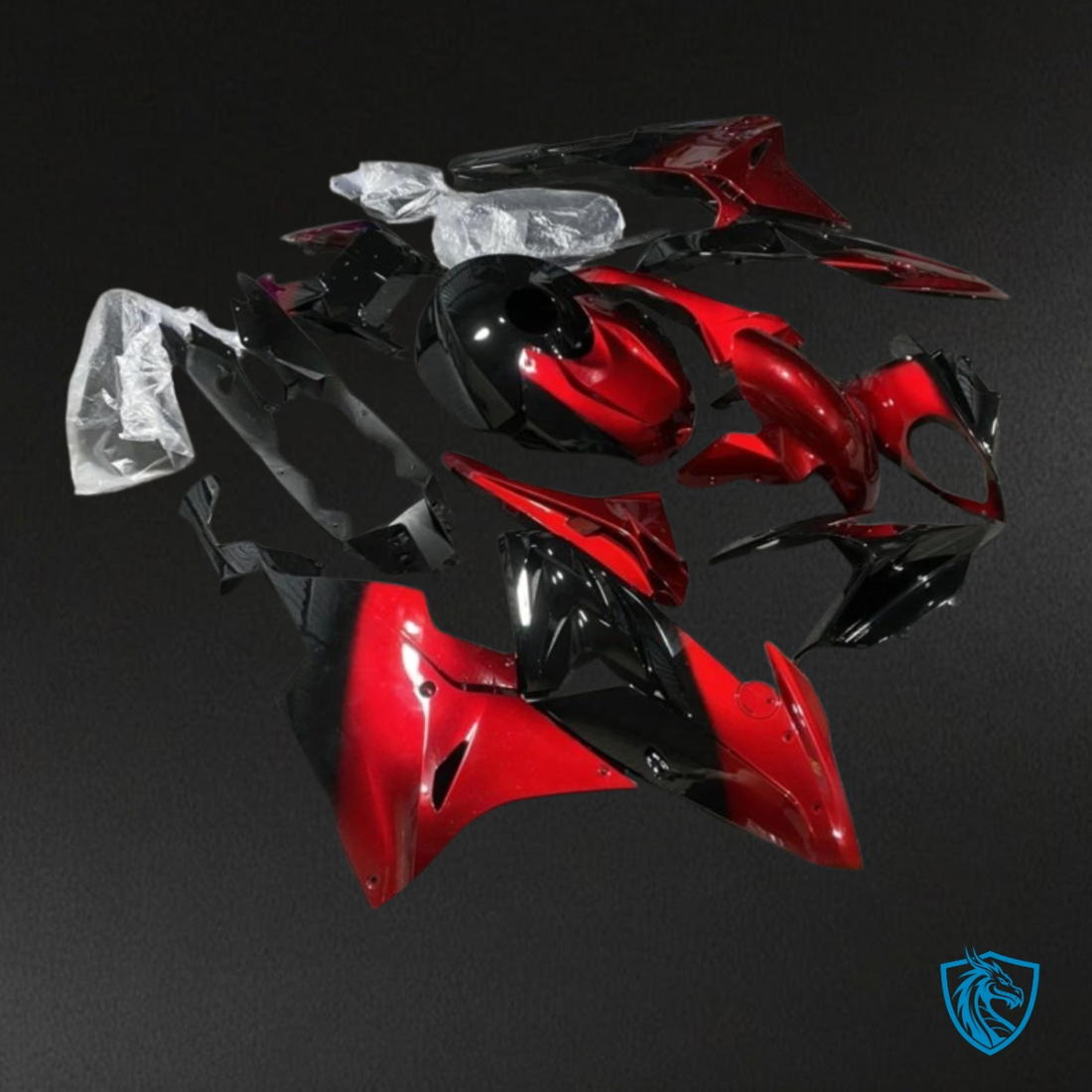 BMW S1000RR (2017-2018) Glossy Red & Black Fairing Kit - Aftermarket ABS Bodywork