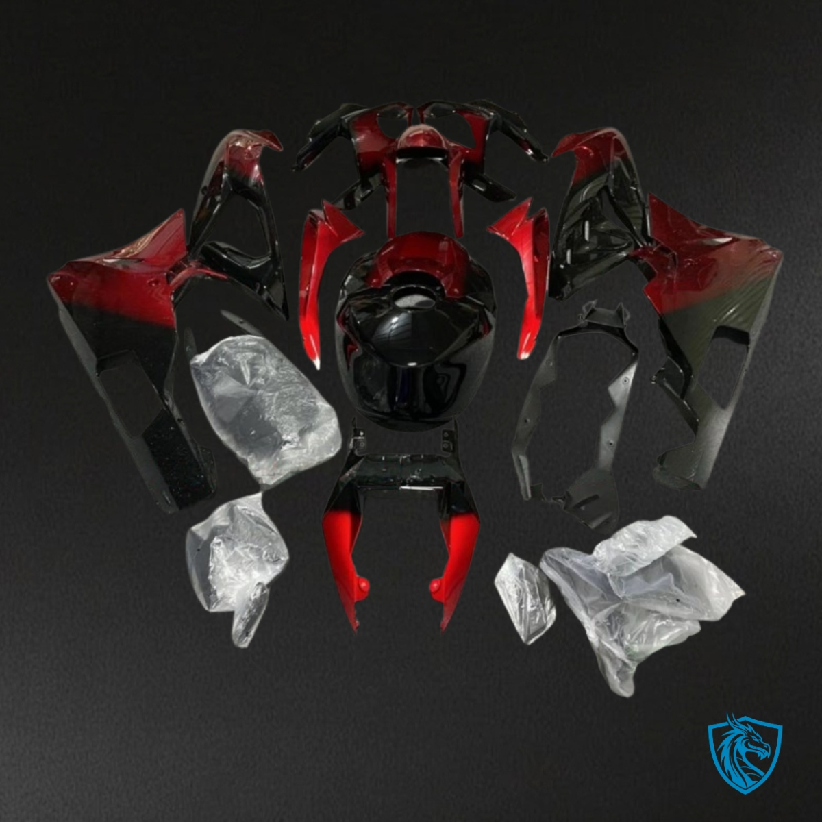 BMW S1000RR (2017-2018) Glossy Red & Black Fairing Kit - Aftermarket ABS Bodywork