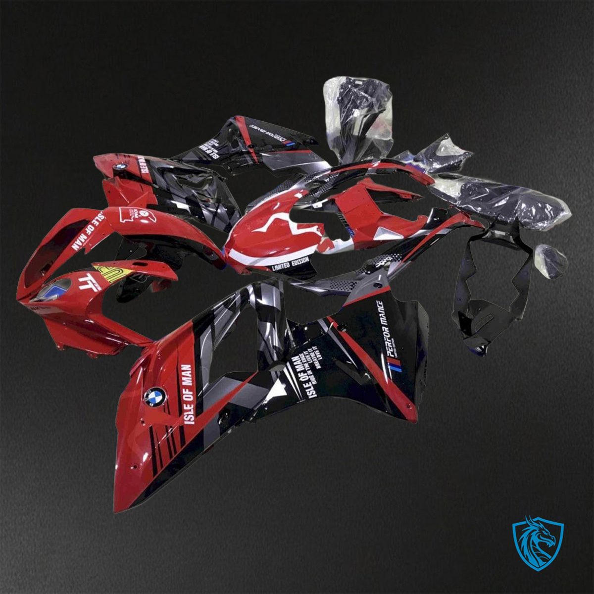 BMW S1000RR (2015-2018) HP4 (2017-2018) Red & Black - Replacement Motorcycle Fairings Kit