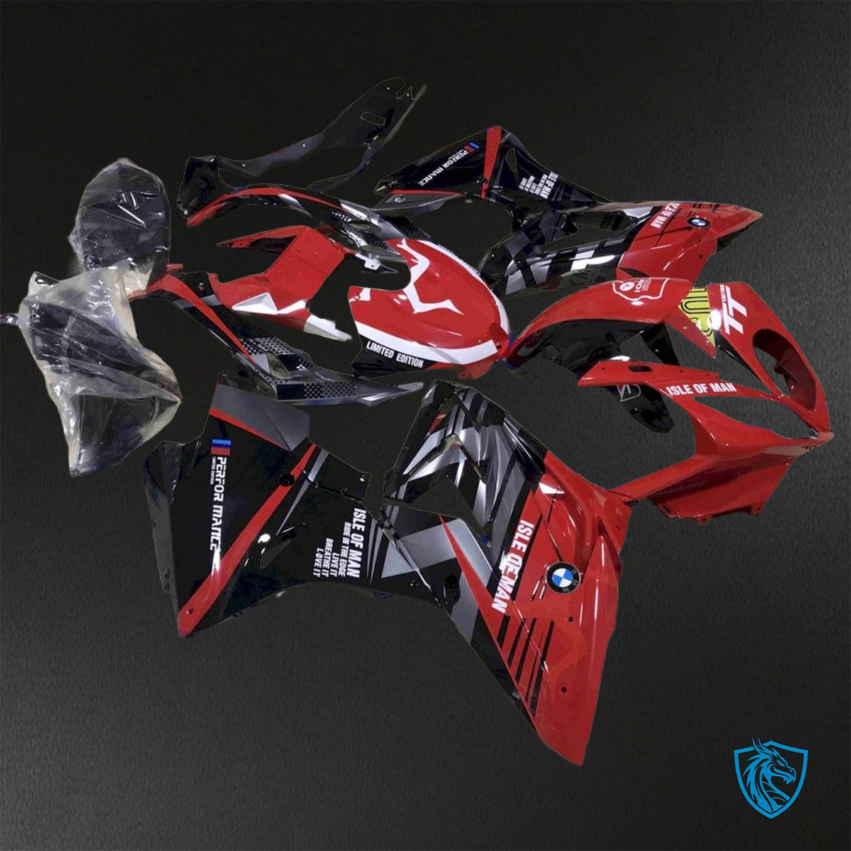 BMW S1000RR (2015-2018) HP4 (2017-2018) Red & Black - Replacement Motorcycle Fairings Kit