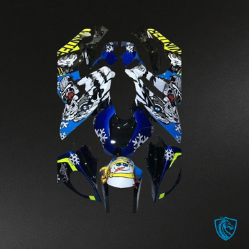 BMW S1000RR (2015-2018) Blue, Black & White Tiger - Custom ABS Fairing Kit