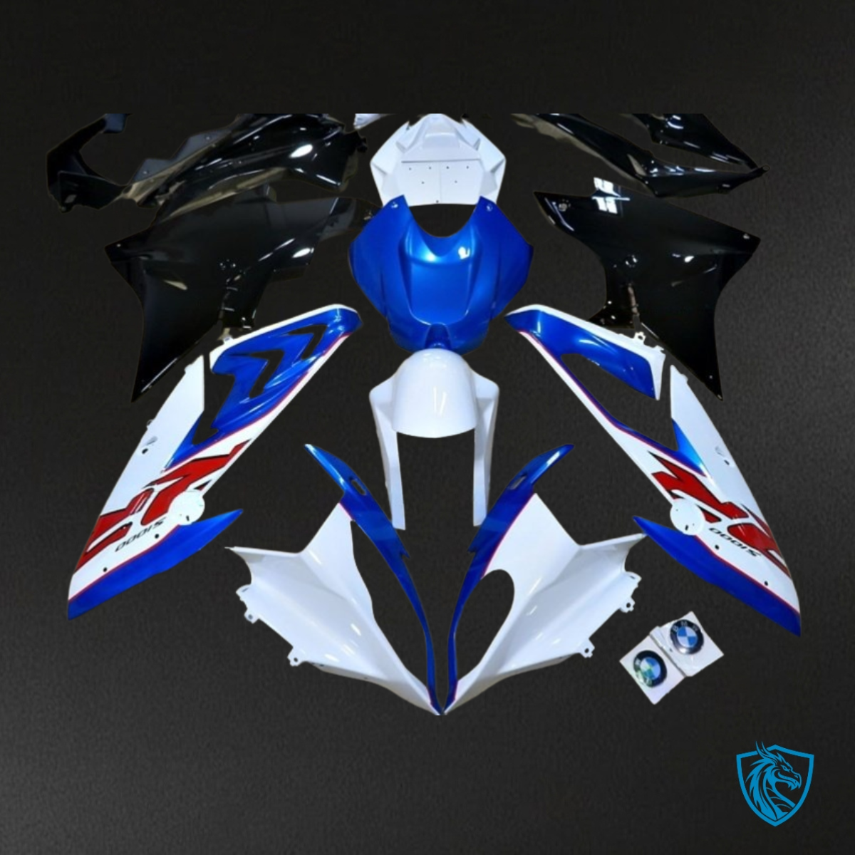 BMW S1000RR (2015-2018) Blue, Black & White Fairing Kit | ABS Bodywork