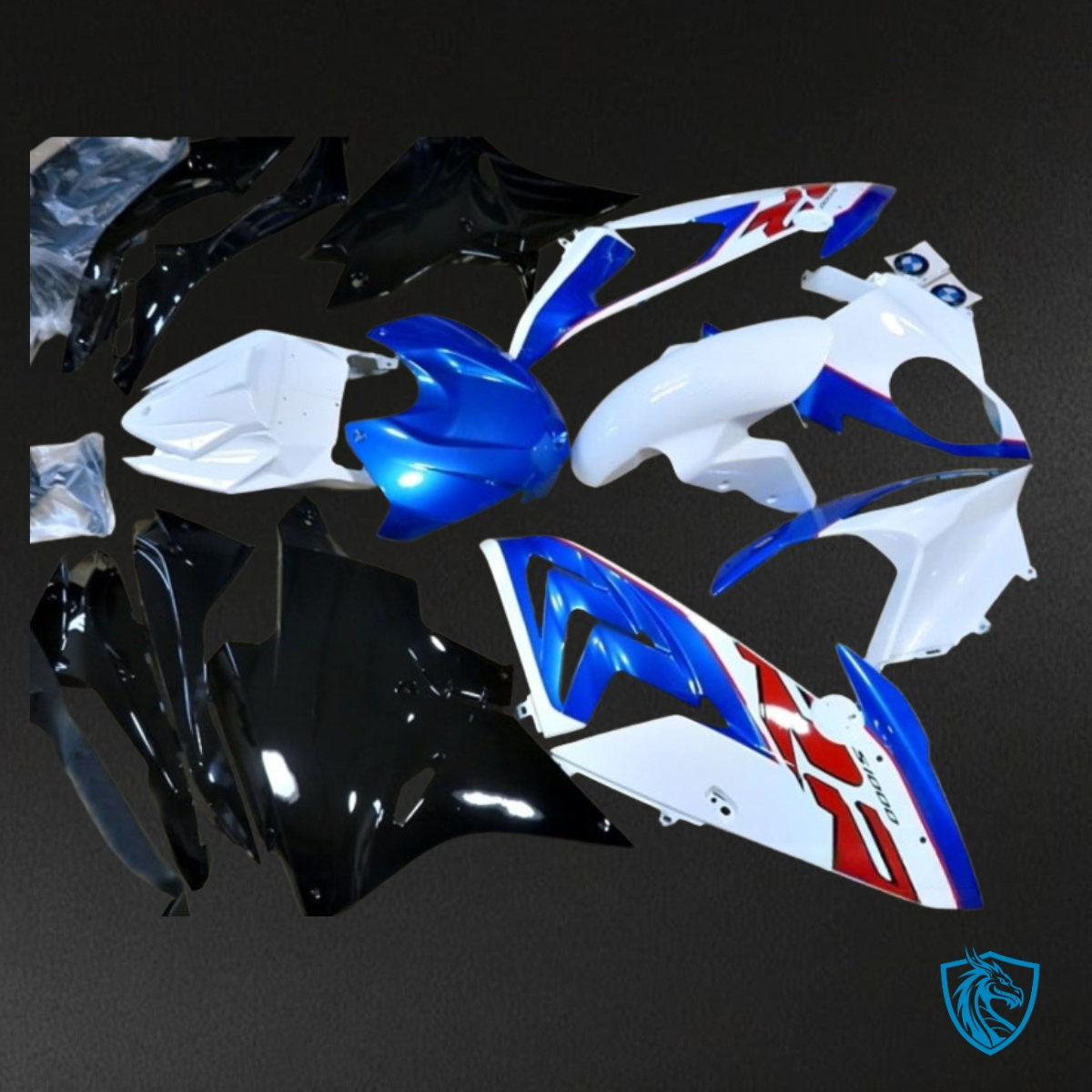 BMW S1000RR (2015-2018) Blue, Black & White Fairing Kit | ABS Bodywork