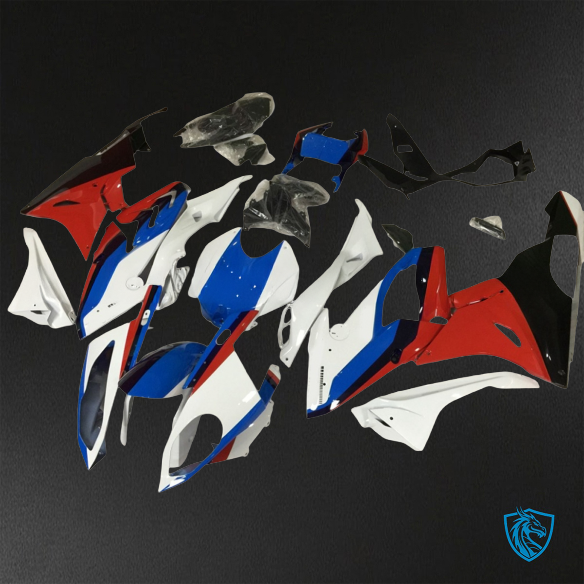 BMW S1000RR (2015-2018) HP4 (2017-2018) White, Red & Blue ABS Bodywork - Fairings Kit