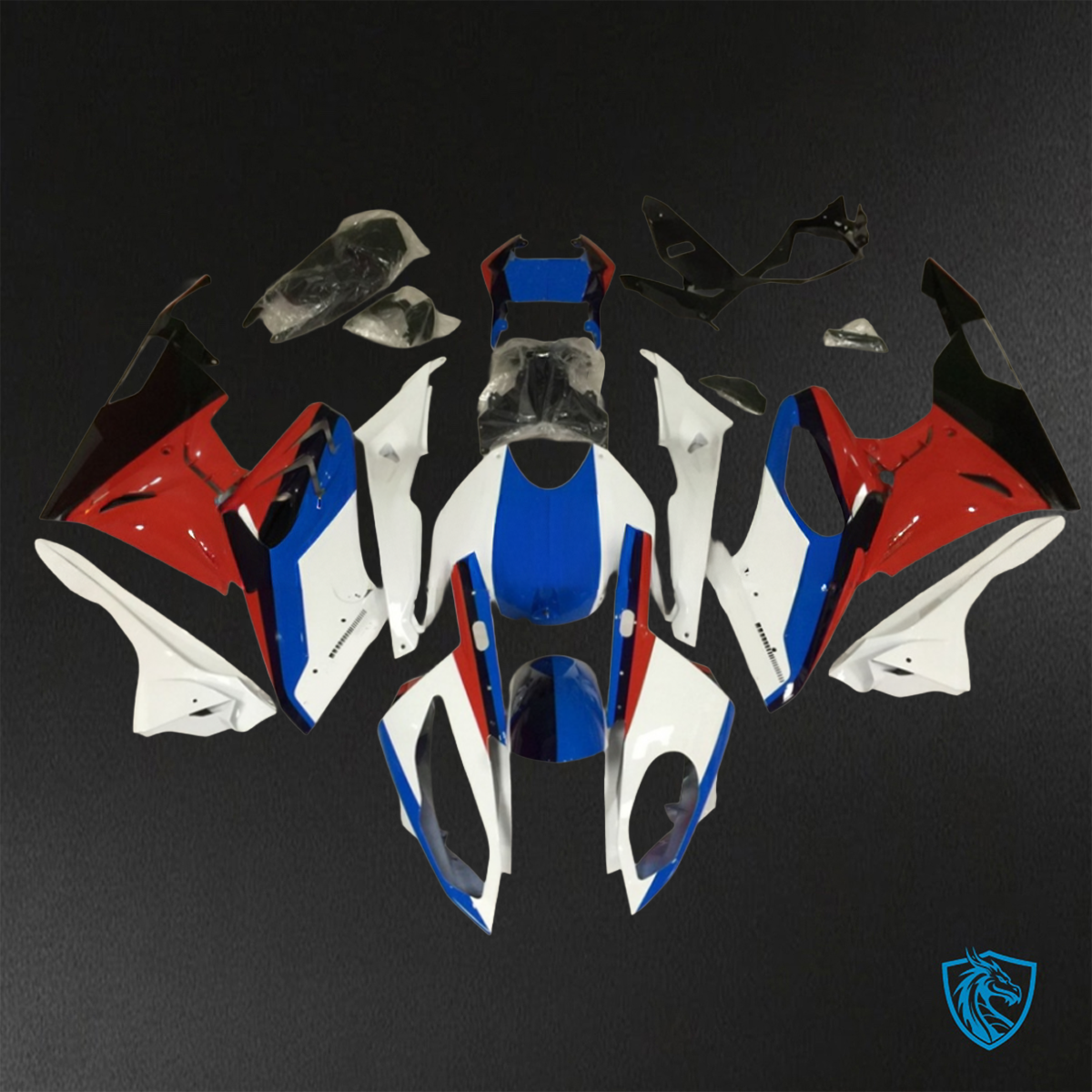 BMW S1000RR (2015-2018) HP4 (2017-2018) White, Red & Blue ABS Bodywork - Fairings Kit