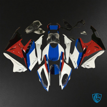 BMW S1000RR (2015-2018) HP4 (2017-2018) White, Red & Blue ABS Bodywork - Fairings Kit