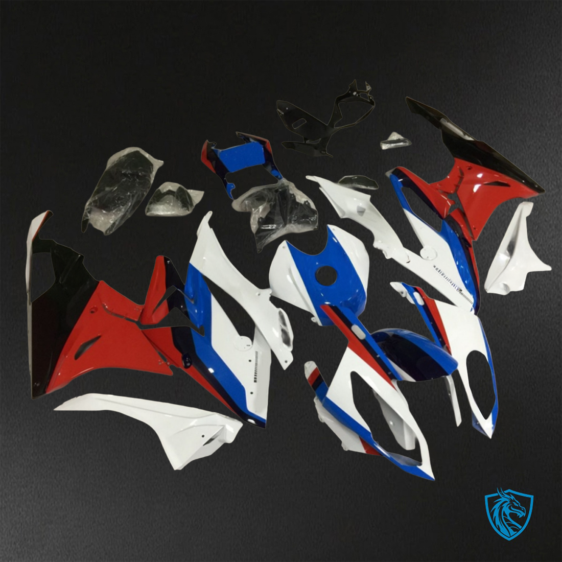 BMW S1000RR (2015-2018) HP4 (2017-2018) White, Red & Blue ABS Bodywork - Fairings Kit