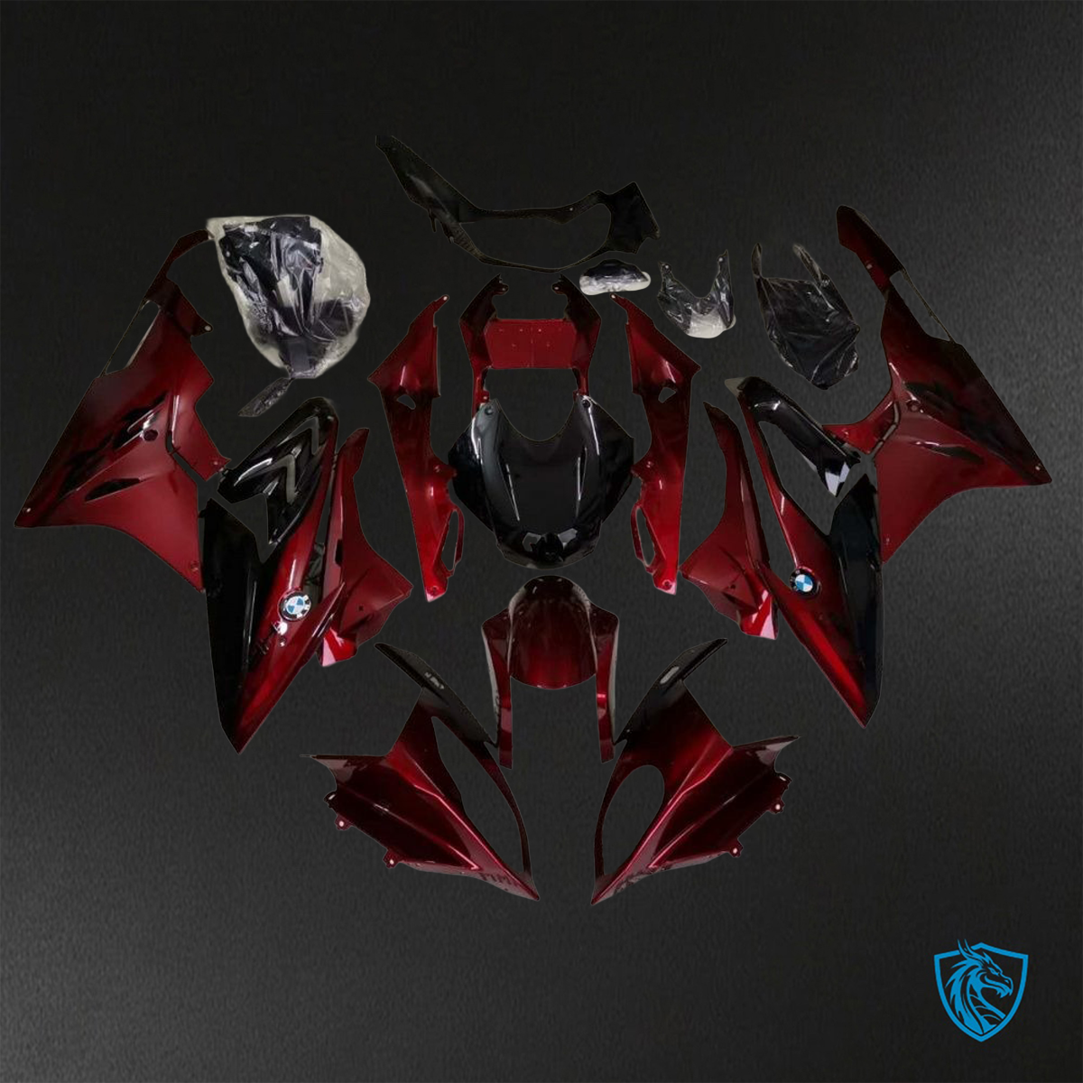 BMW S1000RR (2015-2018) HP4 (2017-2018) Candy Red & Black - Replacement Motorcycle Fairings Kit
