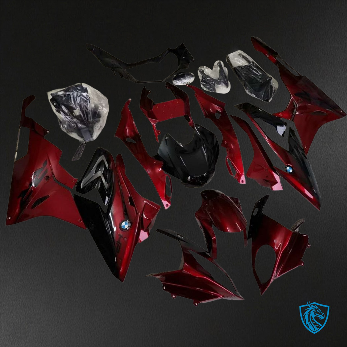 BMW S1000RR (2015-2018) HP4 (2017-2018) Candy Red & Black - Replacement Motorcycle Fairings Kit