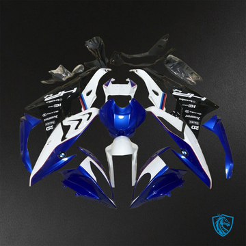 BMW S1000RR (2015-2018) HP4 (2017-2018) White & Blue - Custom ABS Fairing Kit