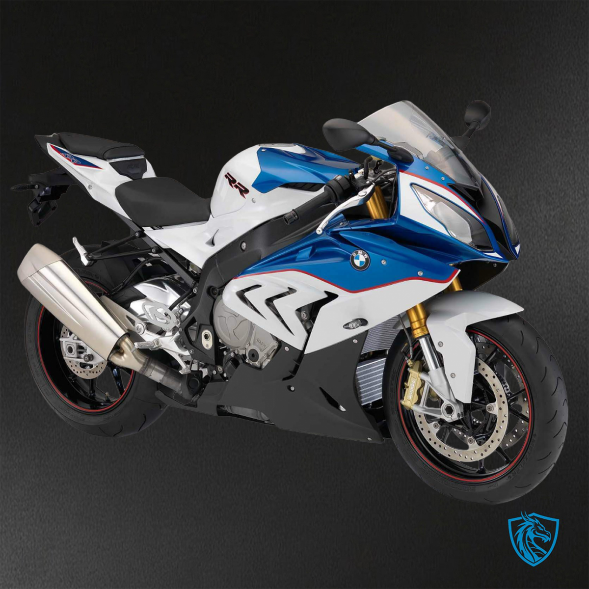 BMW S1000RR (2015-2018) HP4 (2017-2018) White & Blue - Custom ABS Fairing Kit