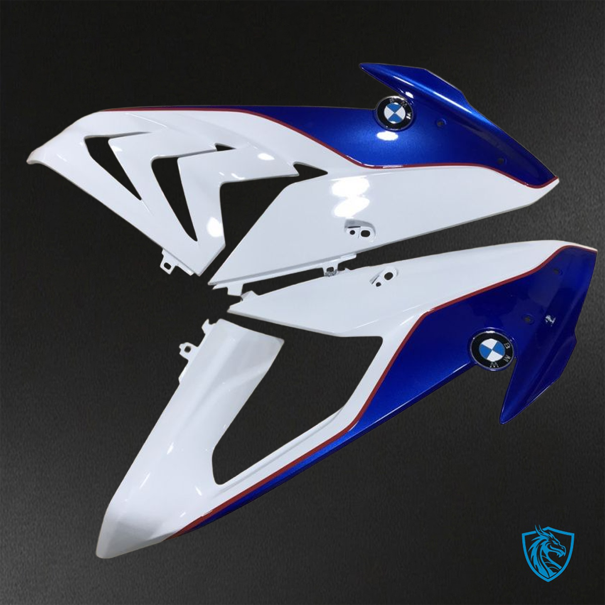 BMW S1000RR (2015-2018) HP4 (2017-2018) White & Blue - Custom ABS Fairing Kit