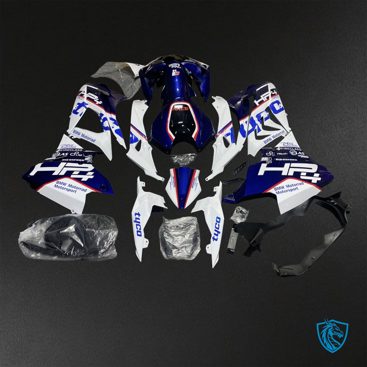BMW S1000RR (2015-2018) HP4 (2017-2018) White & Blue ABS Bodywork - Fairings Kit