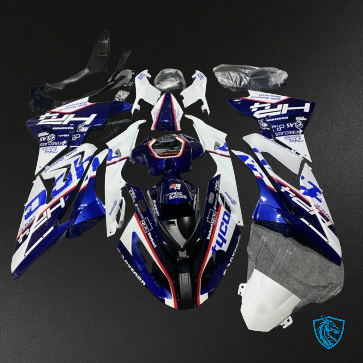 BMW S1000RR (2015-2018) HP4 (2017-2018) White & Blue ABS Bodywork - Fairings Kit