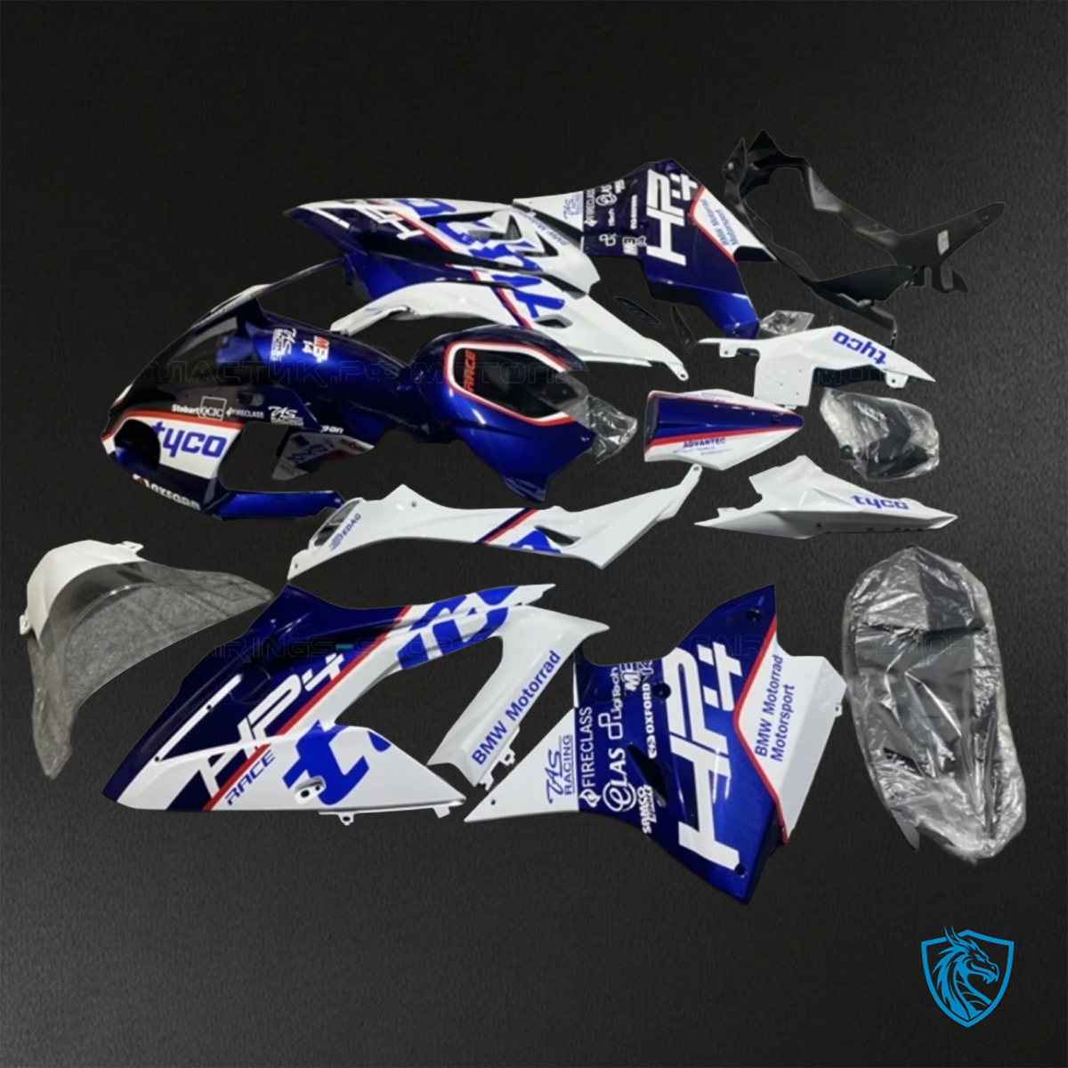 BMW S1000RR (2015-2018) HP4 (2017-2018) White & Blue ABS Bodywork - Fairings Kit