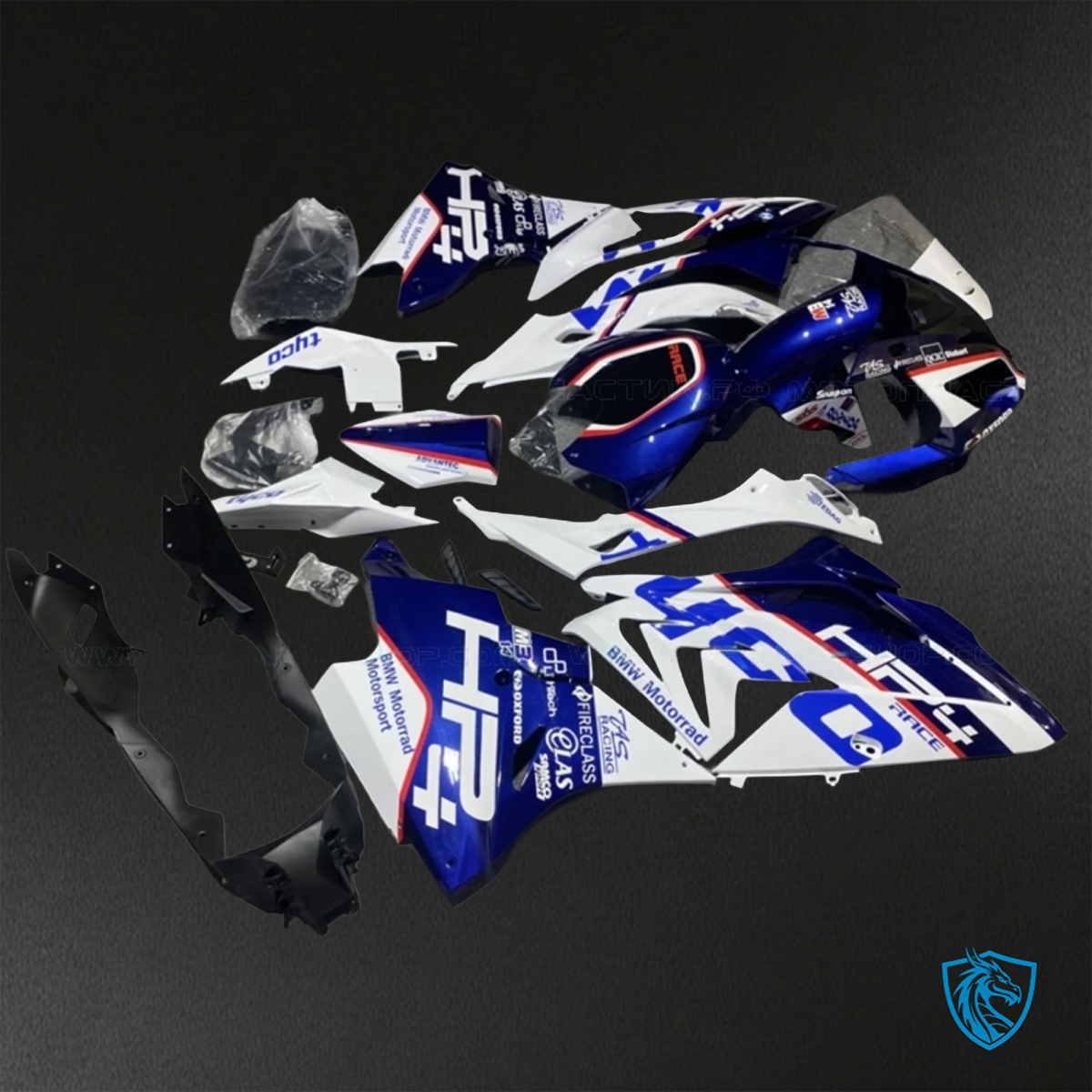 BMW S1000RR (2015-2018) HP4 (2017-2018) White & Blue ABS Bodywork - Fairings Kit