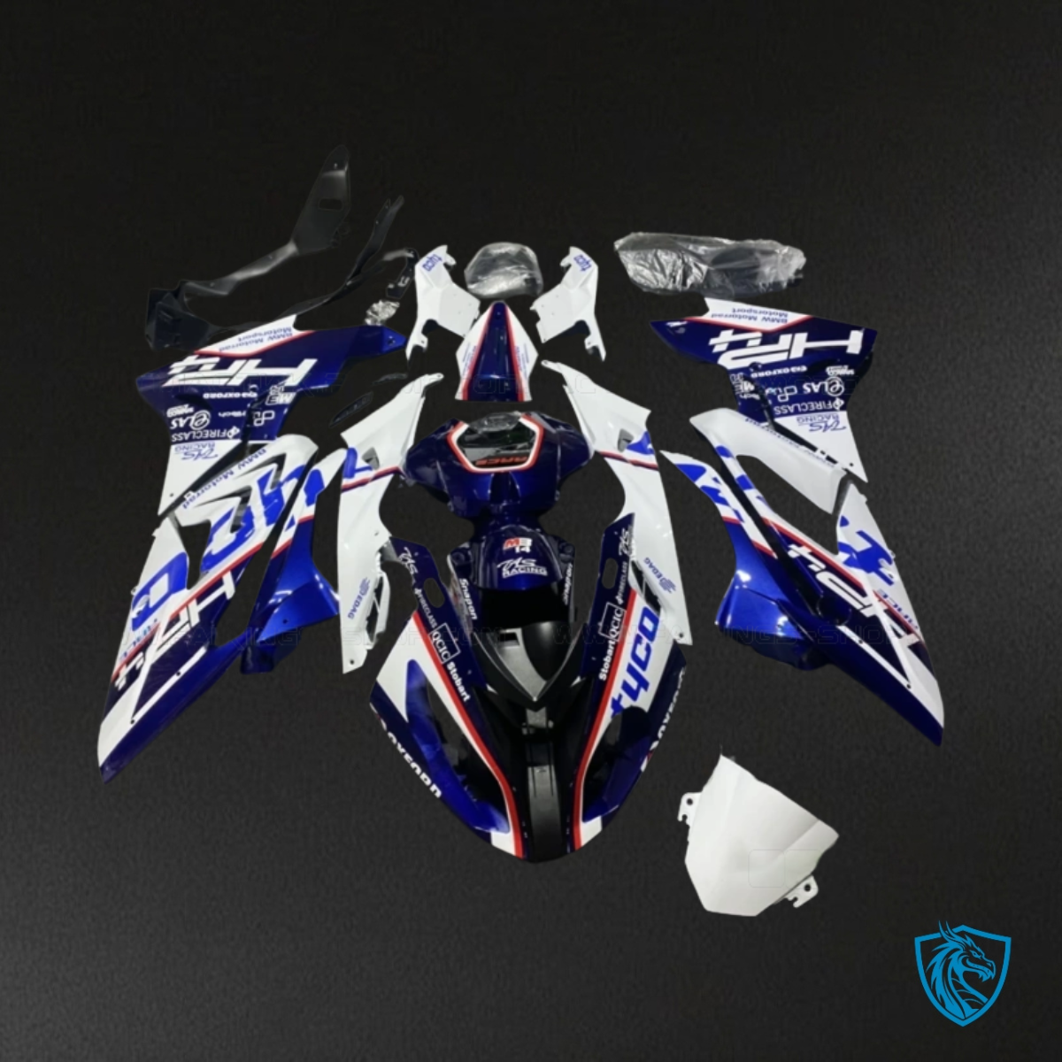 BMW S1000RR (2017-2018) White & Blue - Fairing Kit | ABS Bodywork