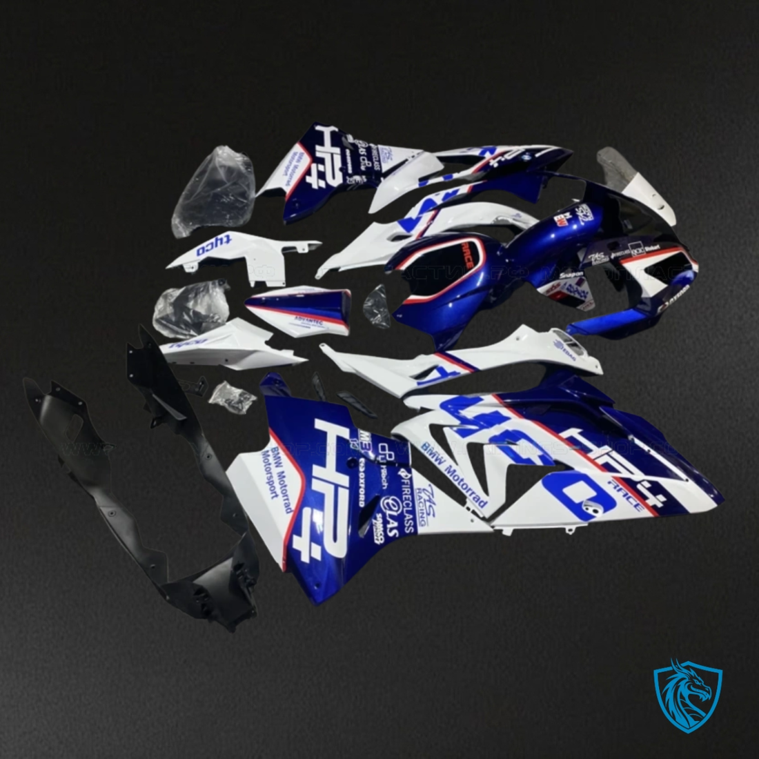 BMW S1000RR (2017-2018) White & Blue - Fairing Kit | ABS Bodywork