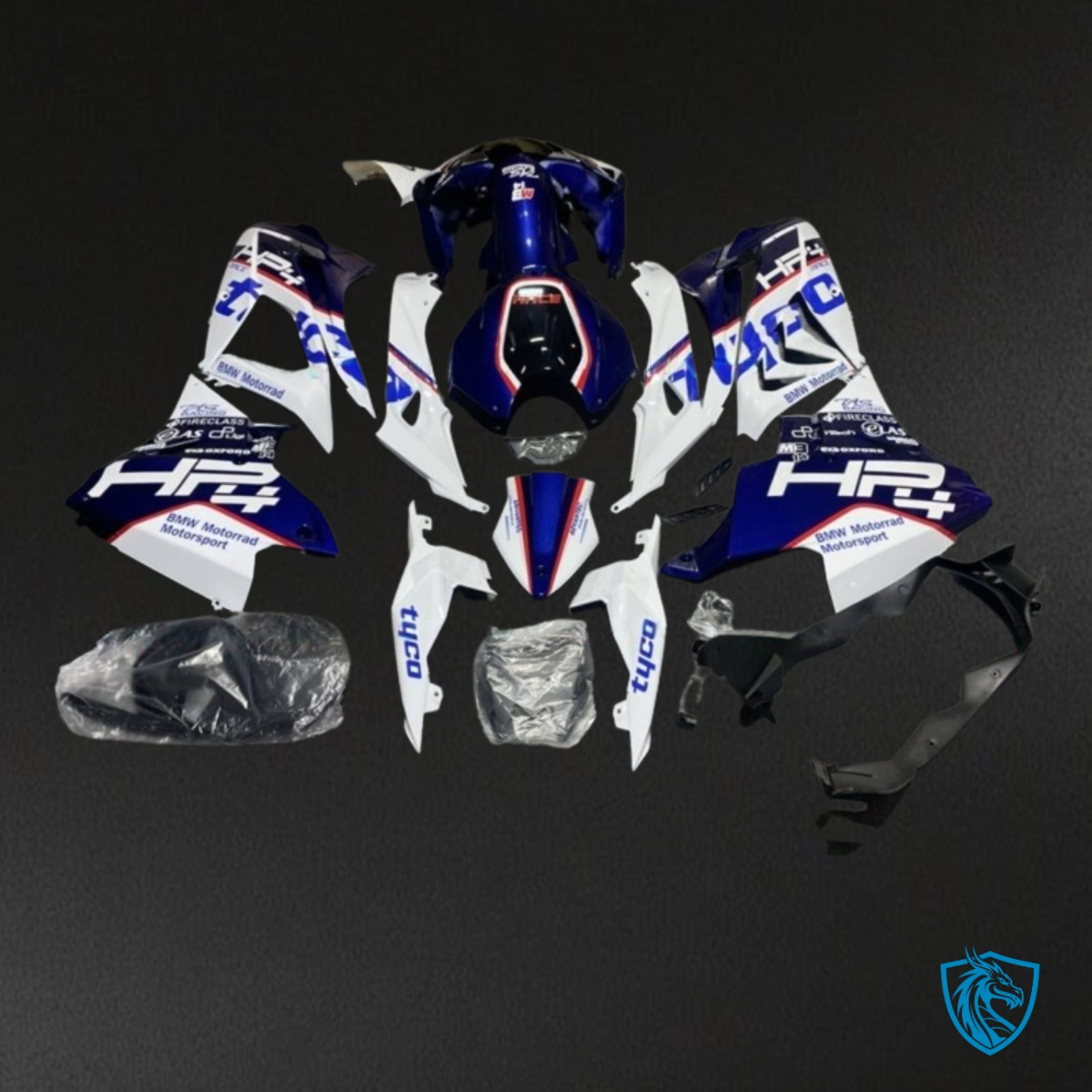 BMW S1000RR (2017-2018) White & Blue - Fairing Kit | ABS Bodywork