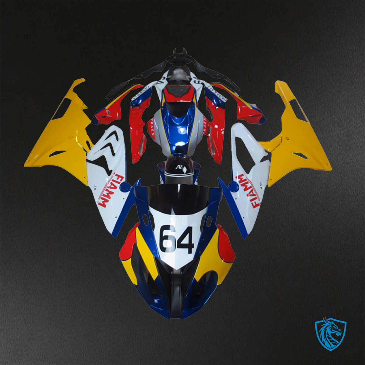 BMW S1000RR (2015-2018) HP4 (2017-2018) White & Yellow - Replacement Motorcycle Fairings Kit