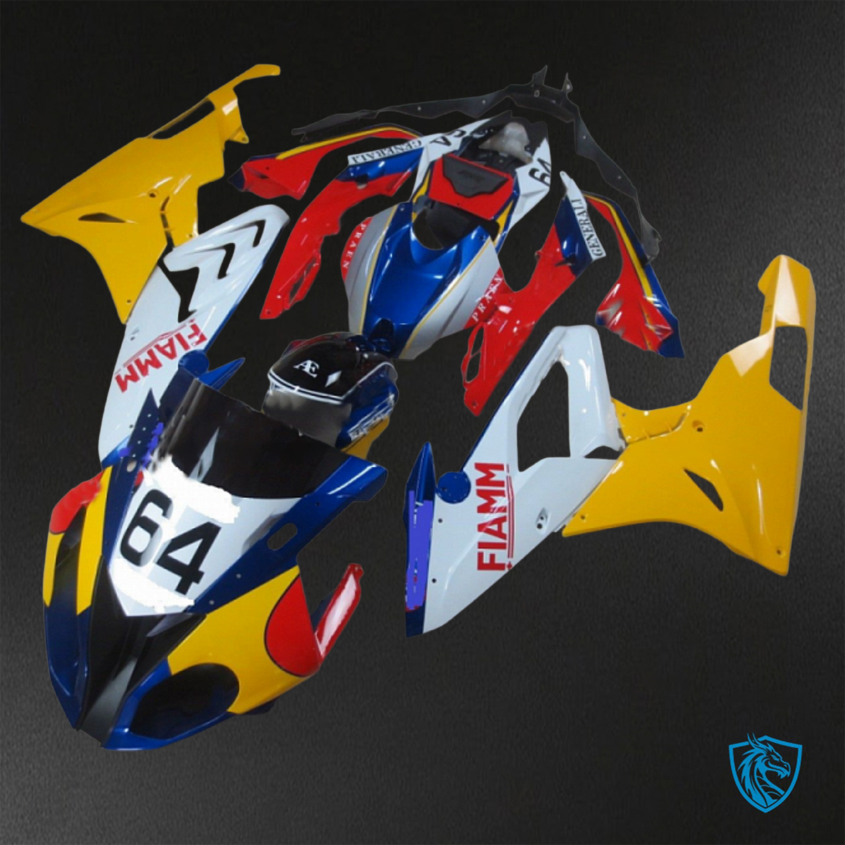 BMW S1000RR (2015-2018) HP4 (2017-2018) White & Yellow - Replacement Motorcycle Fairings Kit