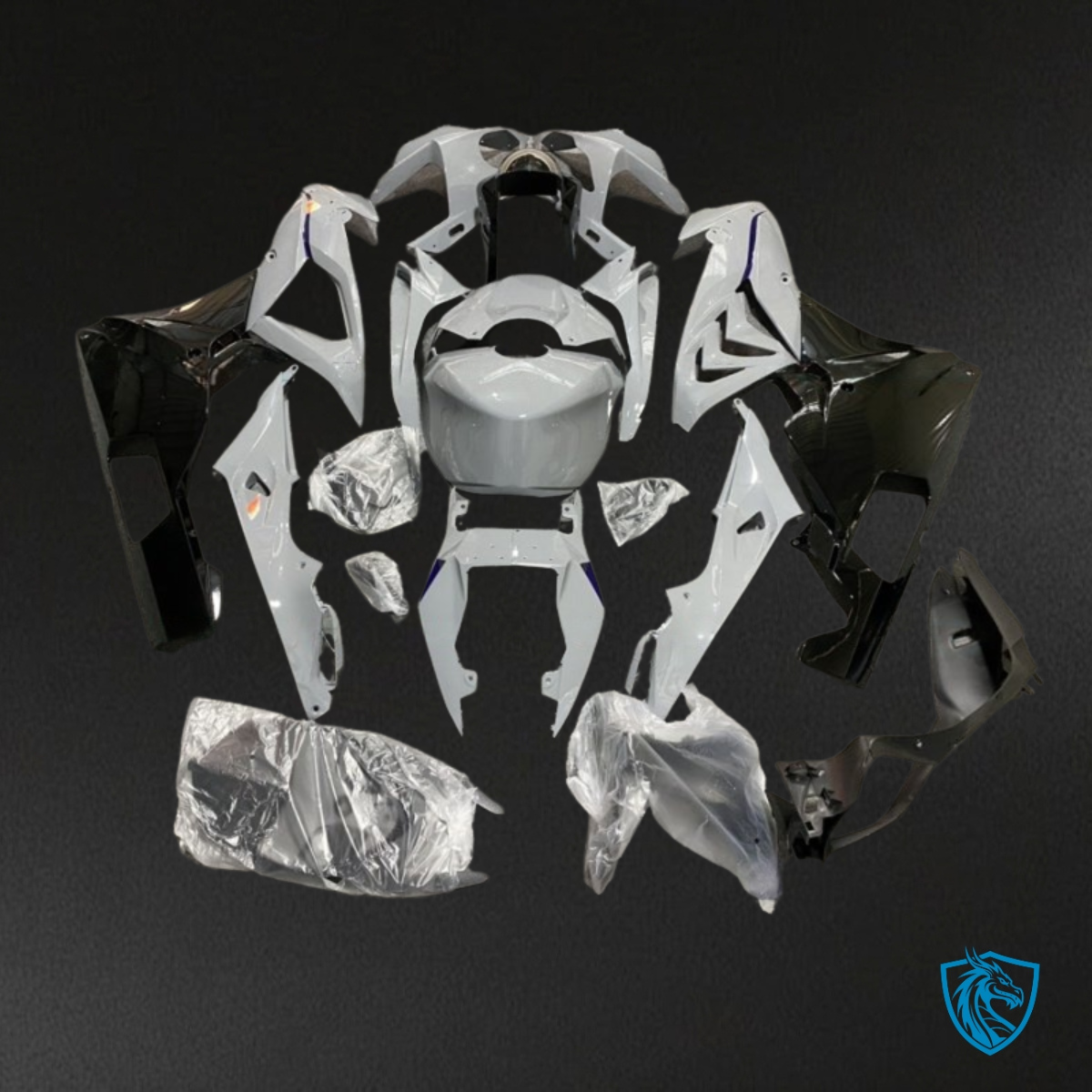 BMW S1000RR (2017-2018) Glossy White & Black - MERGEment Motorcycle Fairings Kit