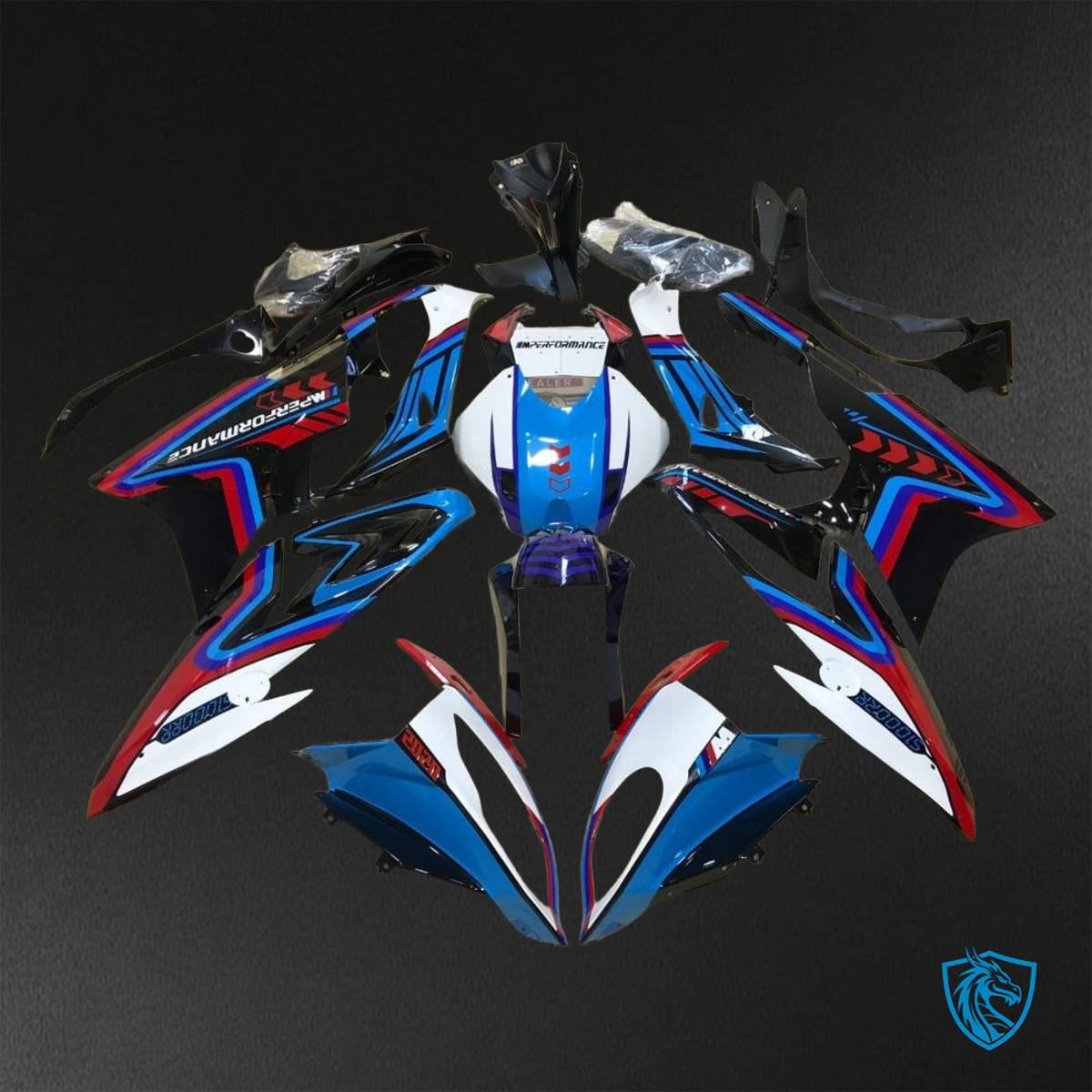 BMW S1000RR (2015-2018) HP4 (2017-2018) Blue, White & Black - Replacement Motorcycle Fairings Kit