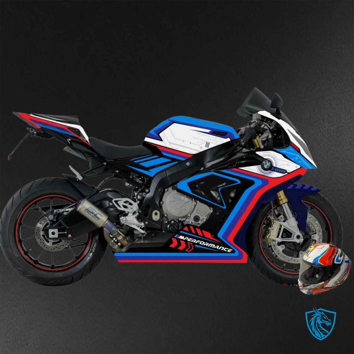 BMW S1000RR (2015-2018) HP4 (2017-2018) Blue, White & Black - Replacement Motorcycle Fairings Kit