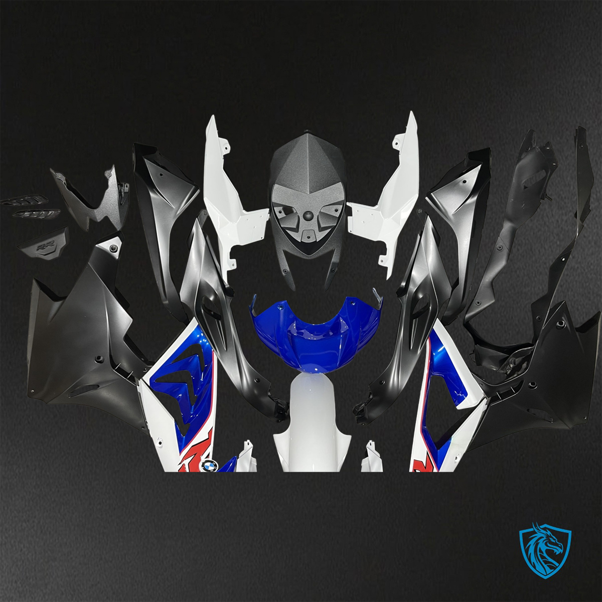 BMW S1000RR (2015-2018) HP4 (2017-2018) Blue, White & Black Fairings Kit - Aftermarket ABS Bodywork