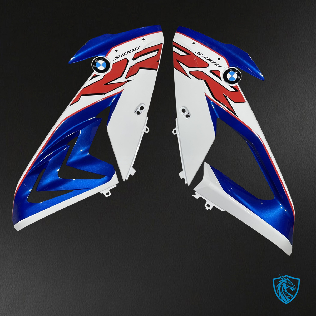 BMW S1000RR (2015-2018) HP4 (2017-2018) Blue, White & Black Fairings Kit - Aftermarket ABS Bodywork