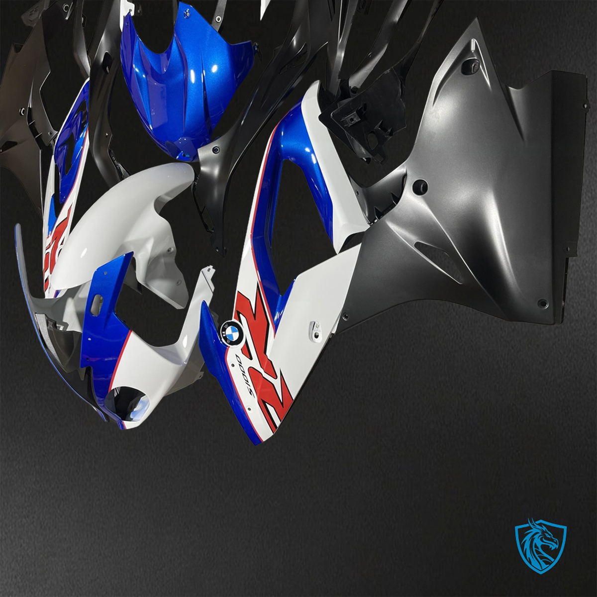 BMW S1000RR (2015-2018) HP4 (2017-2018) Blue, White & Black Fairings Kit - Aftermarket ABS Bodywork