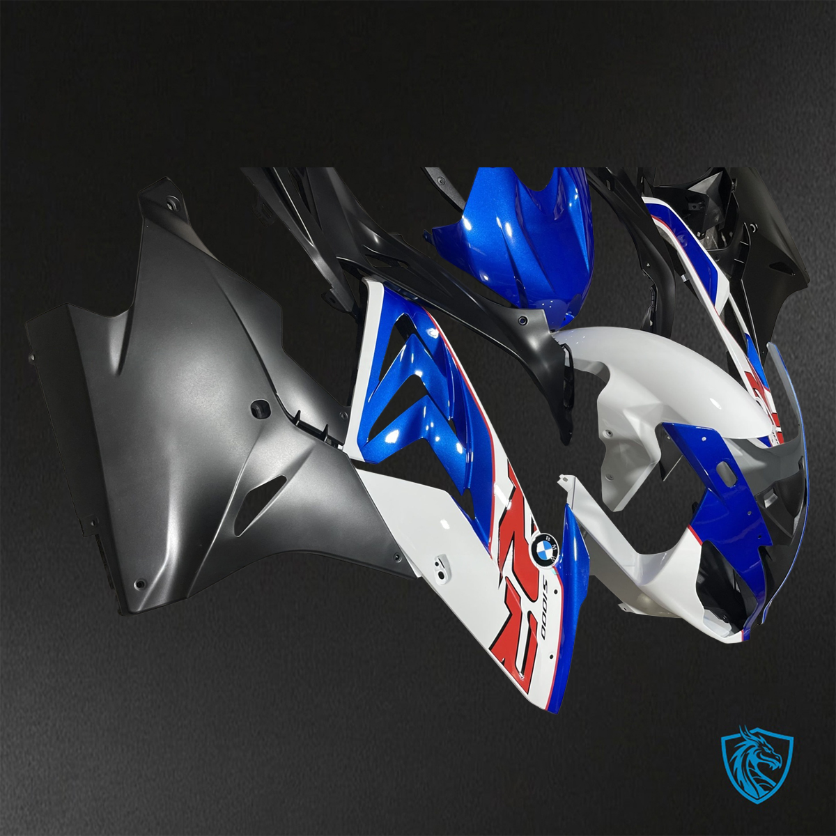 BMW S1000RR (2015-2018) HP4 (2017-2018) Blue, White & Black Fairings Kit - Aftermarket ABS Bodywork