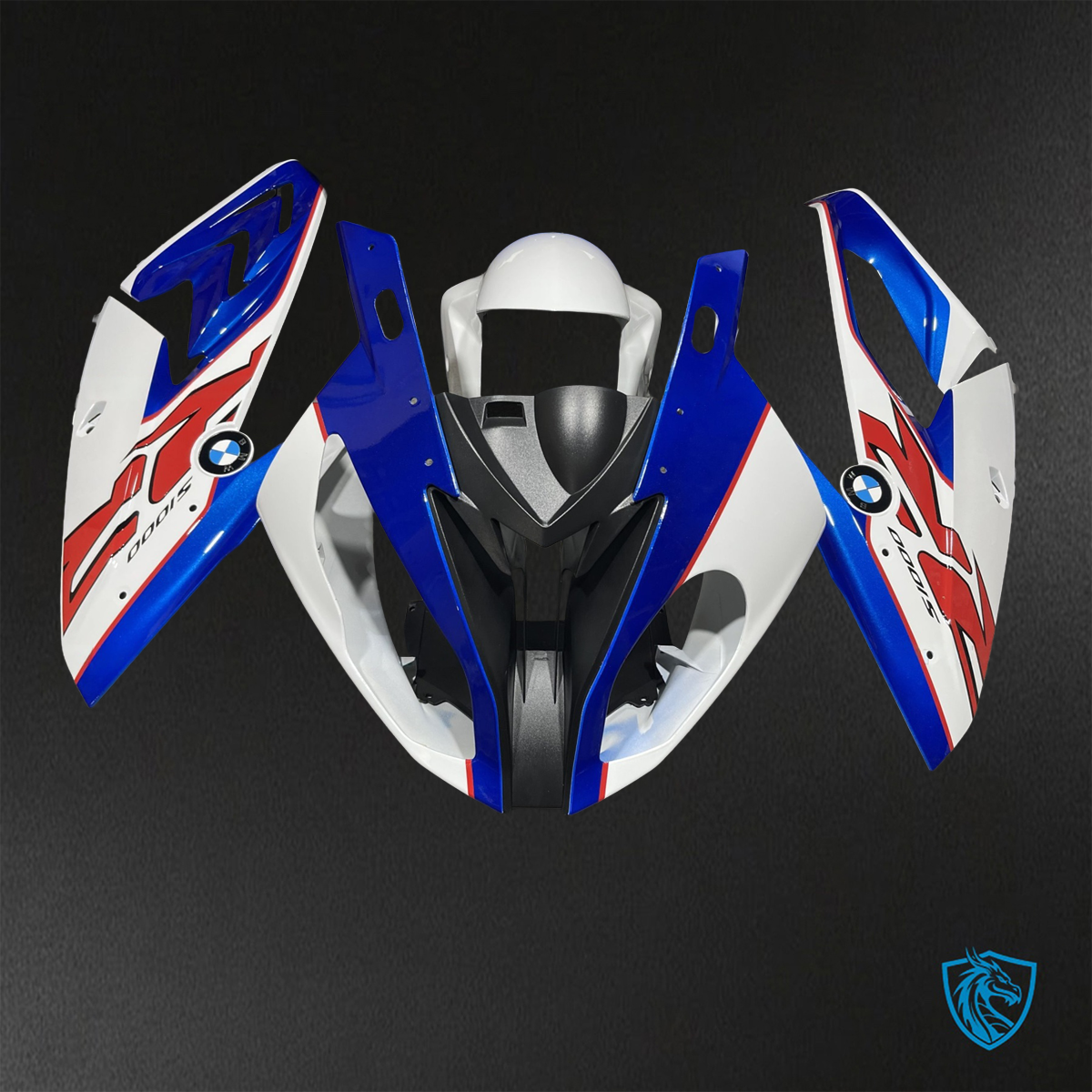 BMW S1000RR (2015-2018) HP4 (2017-2018) Blue, White & Black Fairings Kit - Aftermarket ABS Bodywork