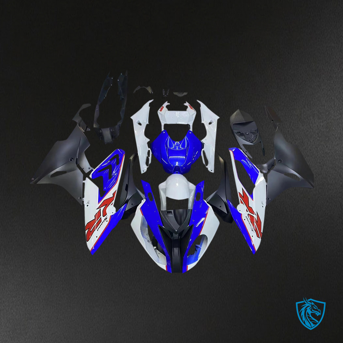 BMW S1000RR (2015-2016) Fairing Set - Blue & White Style 5 - ABS Bodywork
