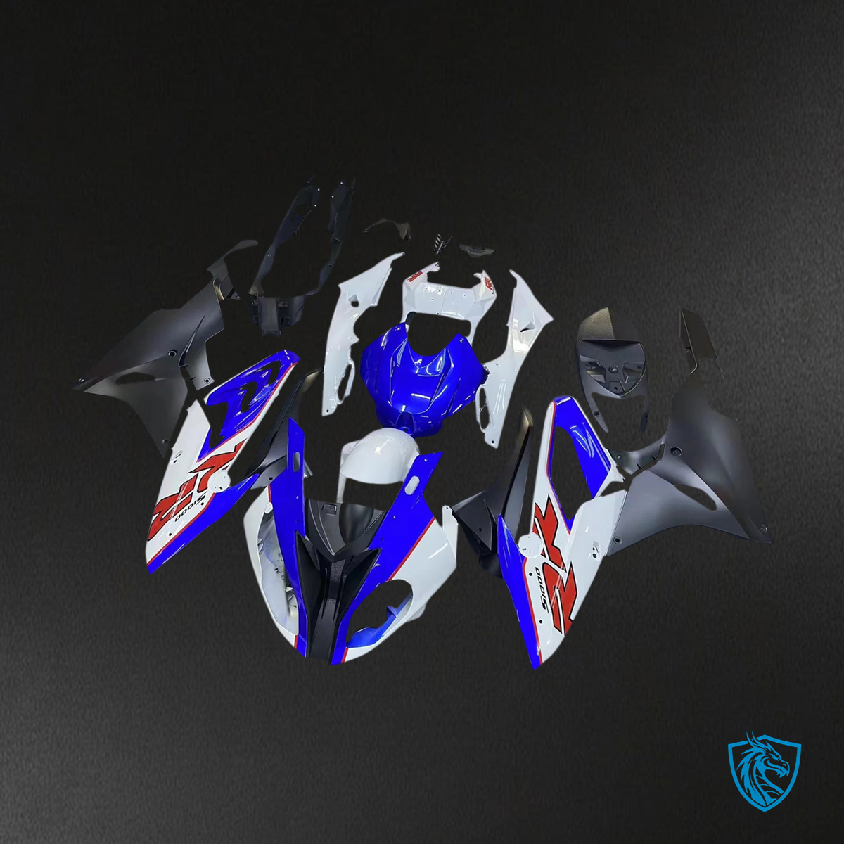 BMW S1000RR (2015-2016) Fairing Set - Blue & White Style 5 - ABS Bodywork