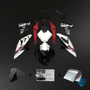 BMW S1000RR (2017-2018) Fairing Set - Black & Red Style2 - ABS Bodywork