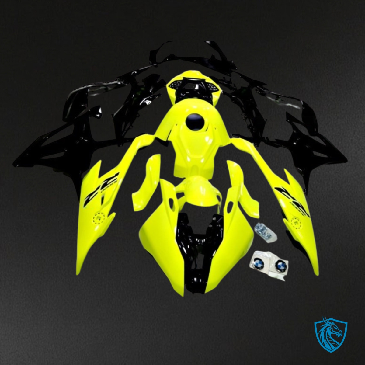 BMW S1000RR (2019-2020) Gloss Black & Yellow Fairing Kit - Aftermarket ABS Bodywork