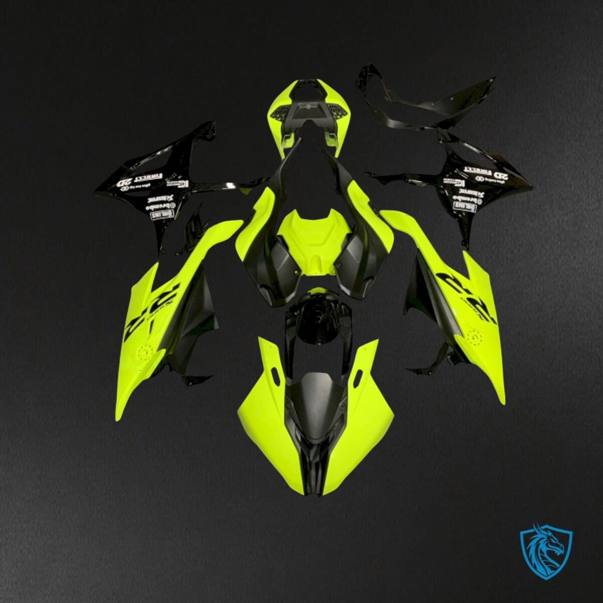 BMW S1000RR (2019-2020) Yellow & Black - Replacement Motorcycle Fairings Kit