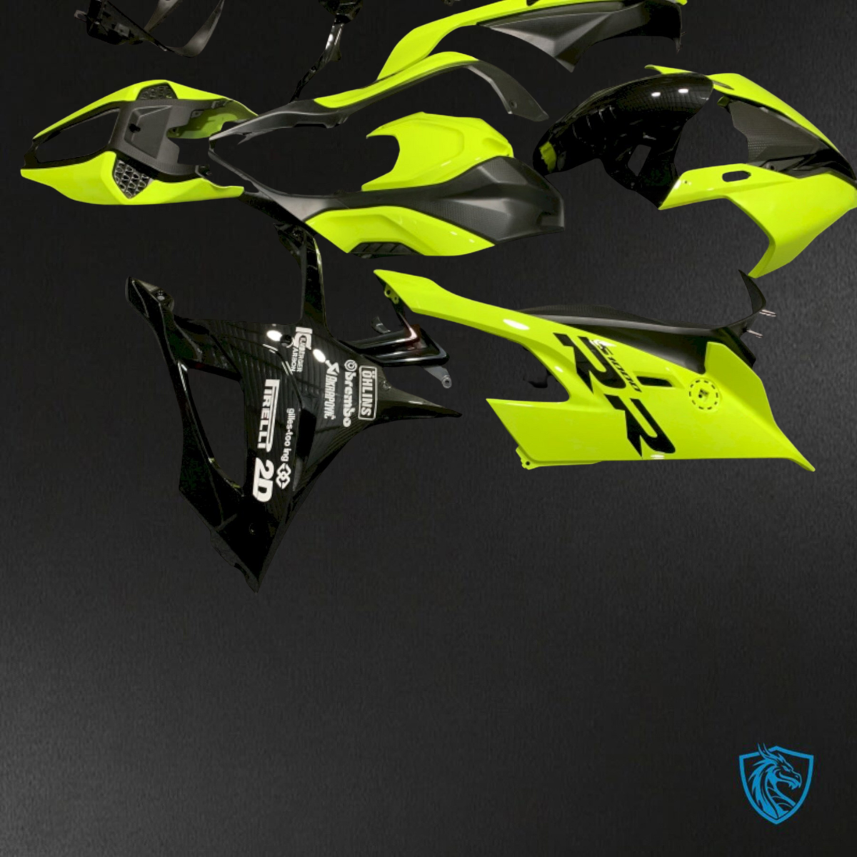 BMW S1000RR (2019-2020) Yellow & Black - Replacement Motorcycle Fairings Kit