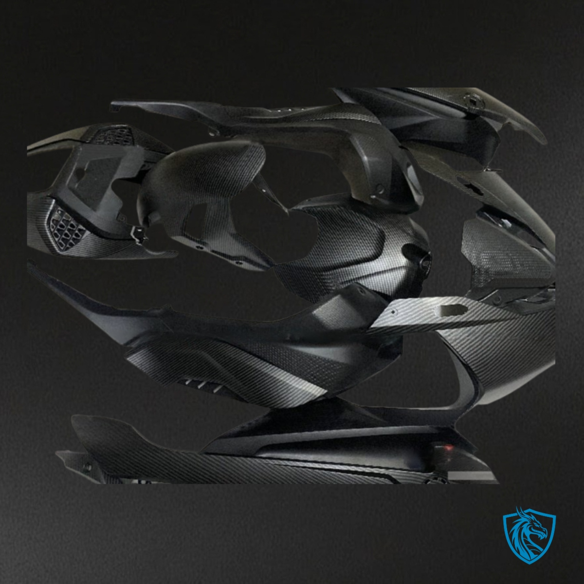 BMW S1000RR (2019-2020)  Black Carbon Fabric Fairing Kit - Aftermarket ABS Bodywork